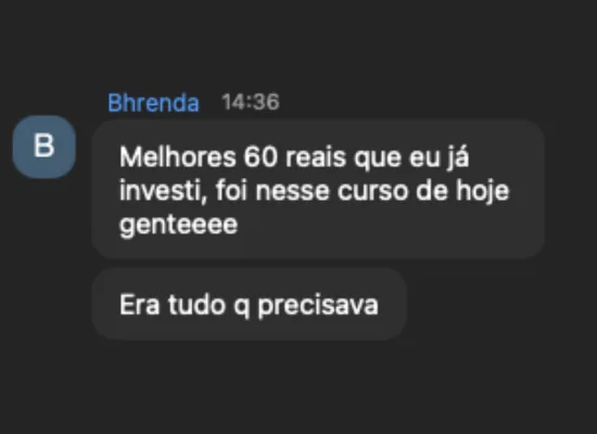 Depoimento de aluna